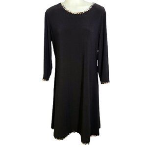 Nik and Nash Leopard trimmed little black dress